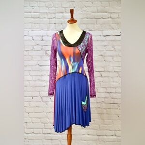 Seven waves colorful dress large nwt